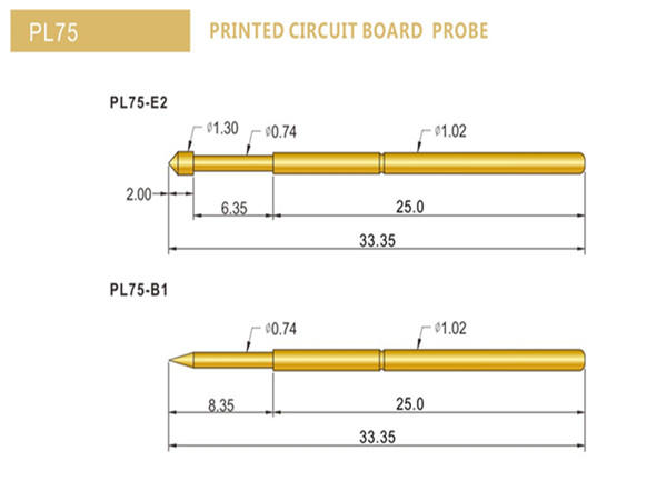PL75測(cè)試探針規(guī)格型號(hào)、PL75探針選型